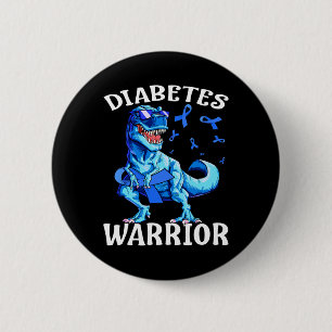 Dinosaur Blue Ribbon T1d Typ 1 Diabetes Bewusstsei Button