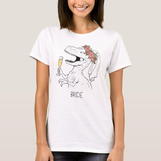 Dinosaur Blume Crown Bride T-Shirt (Vorderseite)
