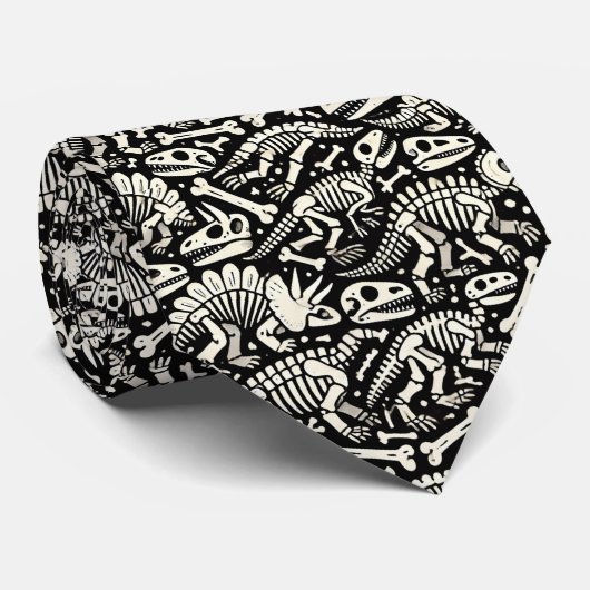Dinosaur Bone Adventure Krawatte (Gerollt)