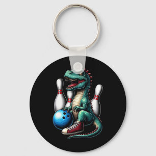 Dinosaur Bowling Ll Graphic Funny Dino Bowler Kids Schlüsselanhänger