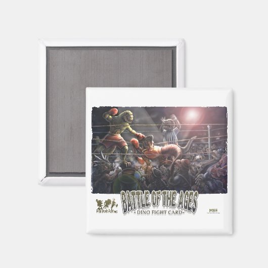 Dinosaur Boxing Magnet (Vorderseite/Rückseite)
