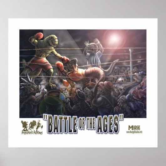 Dinosaur Boxing Match Poster (Vorne)
