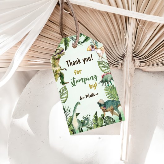 Dinosaur Boy 3. Geburtstag Party Geschenkanhänger