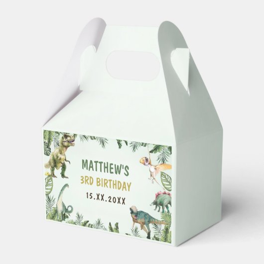 Dinosaur Boy 3. Geburtstag Party Geschenkschachtel (Vorderseite)
