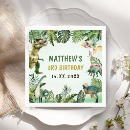 Dinosaur Boy 3. Geburtstag Party Serviette