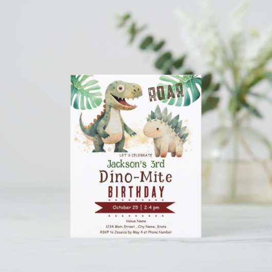 Dinosaur Boy 3. Geburtstagszeitung (Stehend Vorderseite)