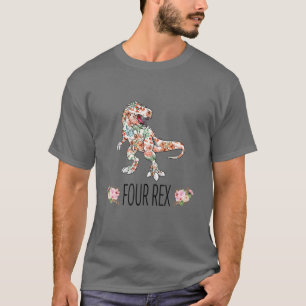 Dinosaur Boy 4Nd Geburtstag 4 Jahr T-Shirt