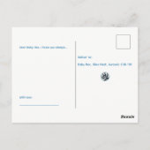 Dinosaur Boy Baby Dusche Blue Jungle Dino Postkarte (Rückseite)