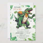 Dinosaur Boy Baby Dusche Party Einladung (Vorderseite)