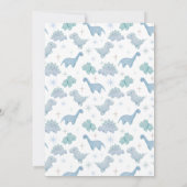 Dinosaur Boy Baby Foto Geburtsankündigung Ankündigung (Rückseite)