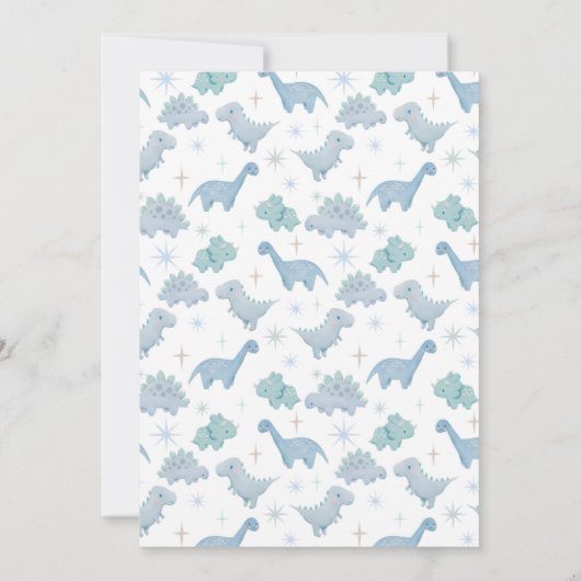 Dinosaur Boy Baby Foto Geburtsankündigung Ankündigung (Rückseite)
