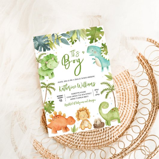 Dinosaur Boy Baby Shower Einladung