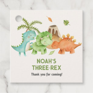Dinosaur Boy Birthday Favor Tags Trex Stegosaurus Geschenkanhänger