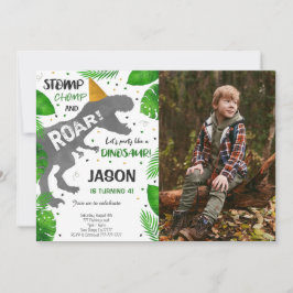 Dinosaur Boy Birthday Party Foto Einladung