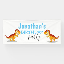 Dinosaur Boy Blue Banner
