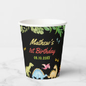 Dinosaur Boy Erste Geburtstagsparty Pappbecher (Vorderseite)