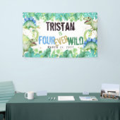 Dinosaur Boy Four Ever Wild Birthday Banner (Messeveranstaltung)