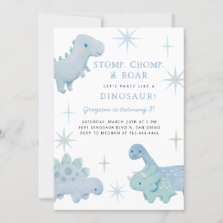 Dinosaur Boy Geburtstagsparty Einladung