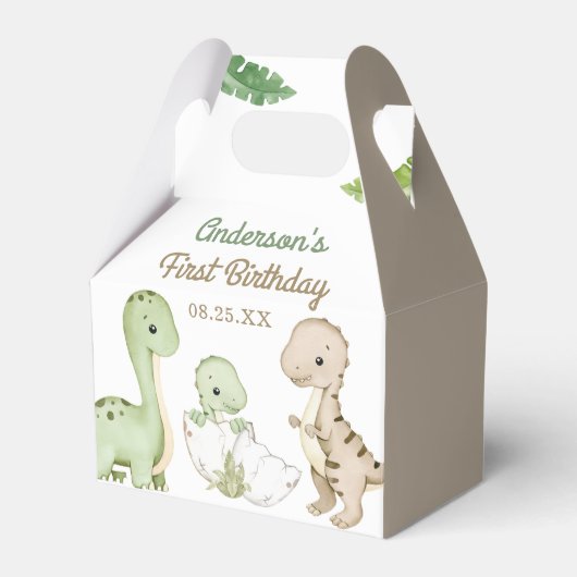 Dinosaur Boy Green 1. Geburtstag Geschenkschachtel (Vorderseite)