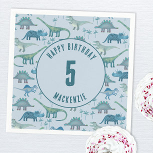 Dinosaur Boy Kindergeburtstag Party Blue Serviette