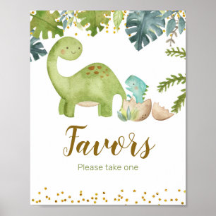 Dinosaur Boy Watercolor Gefallen Zeichen Poster