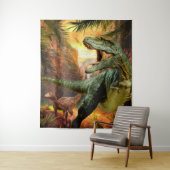 Dinosaur Boys Birthday TRex | Hintergrund für Foto Wandteppich (Beispiel)