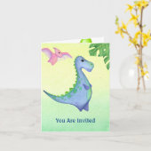 Dinosaur Boys Name & Age Niedliche Geburtstag Einl Karte (Gelbe Blume)