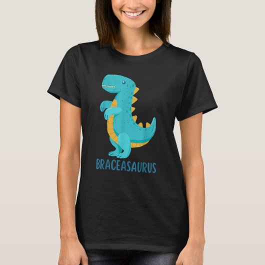 Dinosaur Braces BRACEASAURUS Orthodontist T-Shirt (Vorderseite)