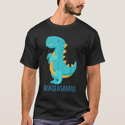 Dinosaur Braces BRACEASAURUS Orthodontist T-Shirt (Vorderseite)
