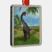 Dinosaur Brachiosaurus Silbernes Ornament (Rechts)