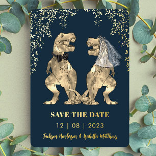 Dinosaur Braut & Bräutigam Hochzeit Save the Date  Folieneinladung