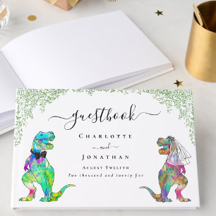 Dinosaur Braut und Bräutigam individuelle Hochzeit Gästebuch