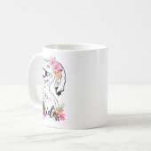 Dinosaur Bride Bridesmaid Floral Bachelorette Teil Kaffeetasse (Vorderseite Links)