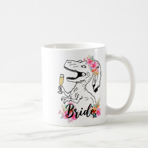 Dinosaur Bride Bridesmaid Floral Bachelorette Teil Kaffeetasse