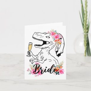 Dinosaur Bride Bridesmaid Floral Bachelorette Teil Karte
