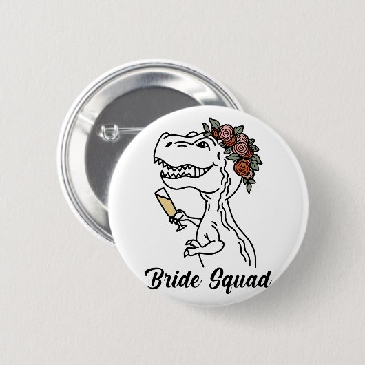 Dinosaur Bride Squad Bridesmaid Junggeselinnen-Abs Button (Vorne & Hinten)