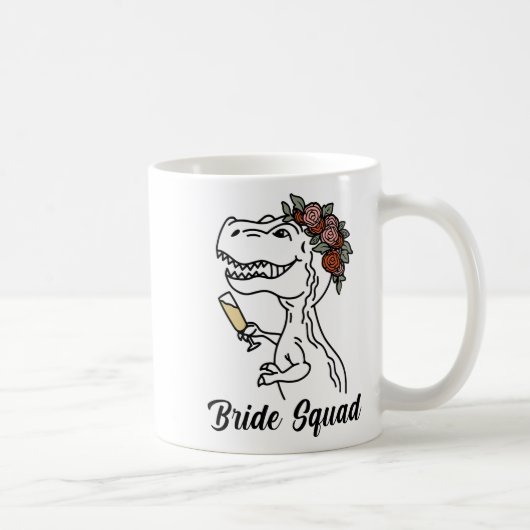 Dinosaur Bride Squad Bridesmaid Junggeselinnen-Abs Kaffeetasse (Rechts)