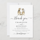 Dinosaur Bride und Groom Wedding Vielen Dank Dankeskarte (Vorderseite)