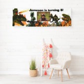 Dinosaur bröckelt T-rex Foto Jungs Banner (Insitu)