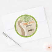 Dinosaur Brontosaurus Birthday Cupcake Topper Runder Aufkleber (Umschlag)