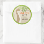 Dinosaur Brontosaurus Birthday Cupcake Topper Runder Aufkleber (Tasche)