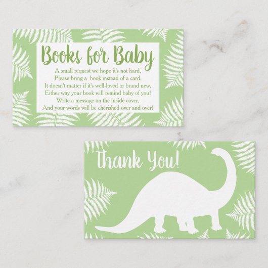 Dinosaur Brontosaurus Buchanfrage Begleitkarte (Vorne/Hinten)