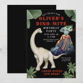 Dinosaur Brontosaurus Geburtstagsparty Einladung (Vorne/Hinten)