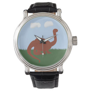Dinosaur Brontosaurus Whimsical Cartoon Art Armbanduhr