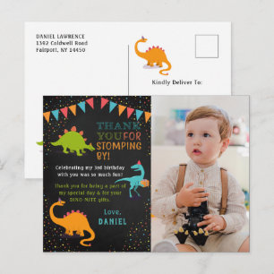 Dinosaur Brüllen Tafel Geburtstagsfoto Danke Postkarte