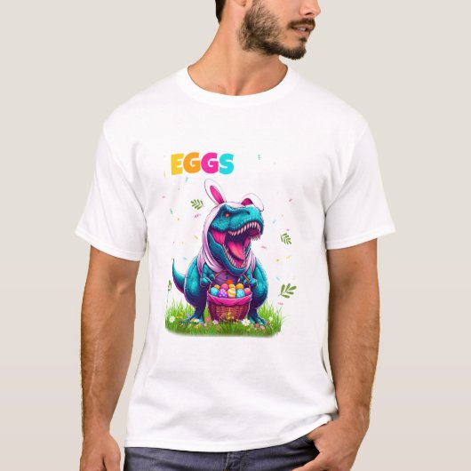Dinosaur Bunny T rex Boys T-Shirt (Vorderseite)