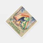 Dinosaur Campout Geburtstagsparty Serviette (Ecke)