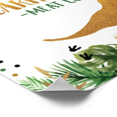 Dinosaur Carnivores Geburtstagsschild Poster (Ecke)