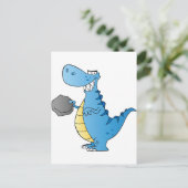 Dinosaur Cartoon Character Postkarte (Stehend Vorderseite)