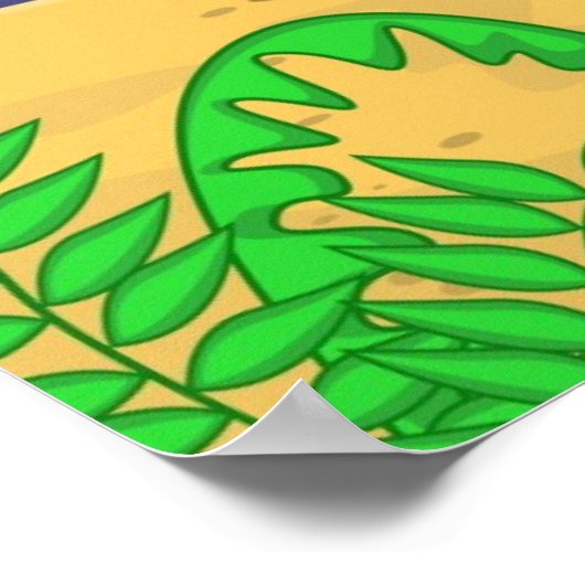 Dinosaur-Cartoon Poster (Ecke)